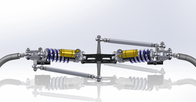 Full rear suspension assembly top view